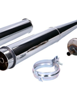 Auspuff Chrom 28mm mit Kegel Gegenkonus gelocht für Simson S50, S51, S53, S70, S83, KR51/2