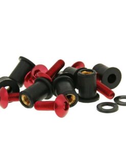 Aluschrauben Muttern Set M5x16 rot - 8 Stück