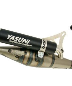 Auspuff Yasuni Scooter Z schwarz für Minarelli stehend