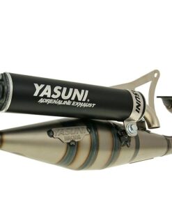 Auspuff Yasuni Scooter Z schwarz für Minarelli liegend