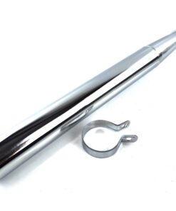 Auspuff Chrom 26mm 690mm für Zündapp CS Typ 448, ZD 25, 50, GTS C 50 Sport, Super 441, Sport 517, 529