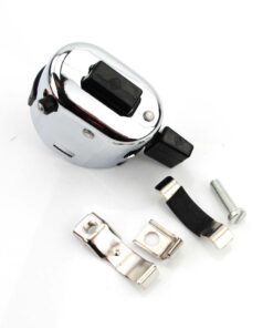 Lichtschalter Goebel Drucktaste mit Befestigungsschelle Chrom für Hercules Prima M, MK, K, KX, Ultra, HR, SB, CB 220, Kreidler Florett, Flory, MF, MP, Puch Maxi, Monza, MS, VS, DS, X, Jet, Racing, Zündapp GTS, KS, CS, CX, Hai, C, ZD, ZL, ZX, Combinette,