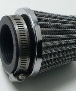 Luftfilter 48mm Schwarz Silber für Zündapp, Kreidler, Hercules, Puch, Simson Mofa, Moped, Mokick, KKR, Roller