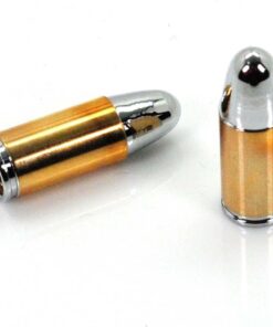 Ventilkappen Drag Specialties Aluminium Bullet Chrom/Gold für Zündapp, Kreidler, Hercules, Puch, Miele, KTM, DKW