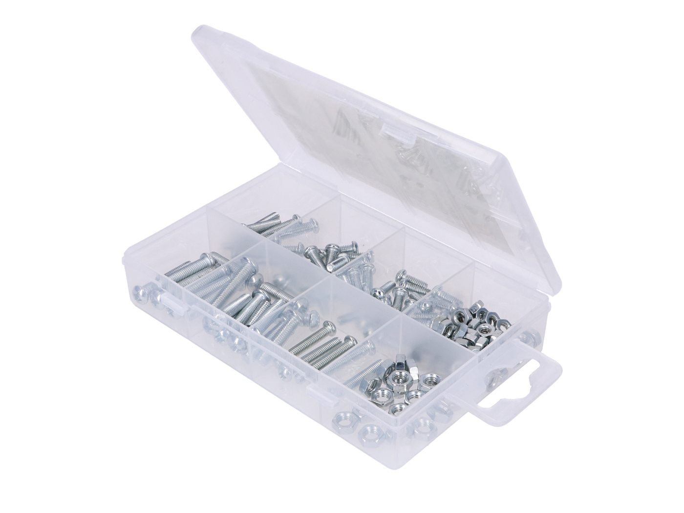 Maschinenschrauben und Muttern Sortimentskasten M4, M5 126-teilig
